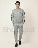 Gray tracksuit with black accents