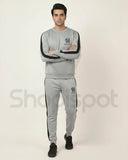 Gray tracksuit with black accents