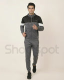 Gray tracksuit with brand logo
