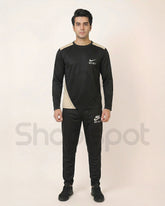 Black Nike tracksuit with white accents