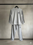 Gray tracksuit with black accents