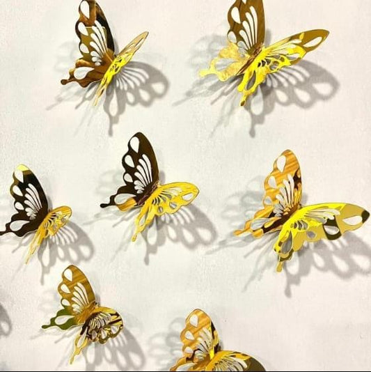 Set of 10 3D Butterfly Mirror Acrylic Wall Art – Laser Cut DIY Design for Home Decor