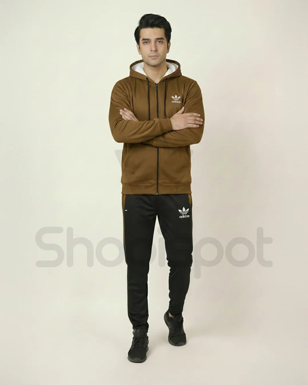 Brown Premium Winter Fleece Tracksuit for Men