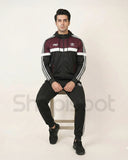 Black and maroon tracksuit with Adidas logo