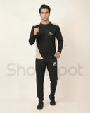 Black Nike tracksuit with white accents
