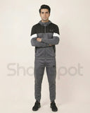 Gray tracksuit with brand logo