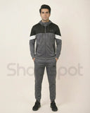 Gray tracksuit with brand logo