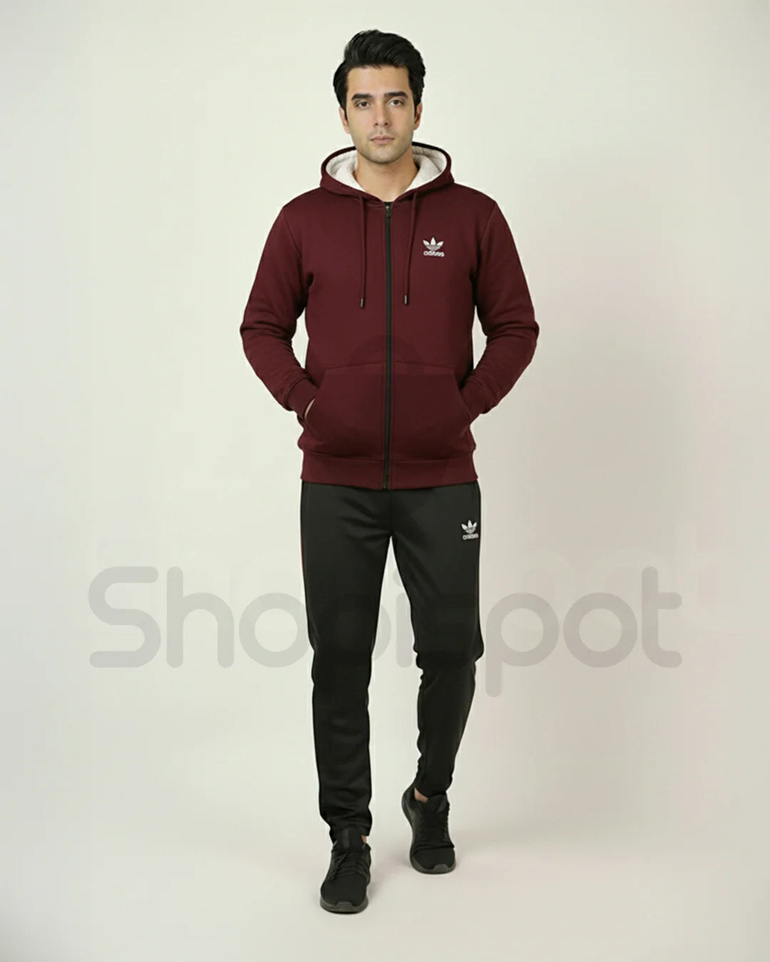 Maroon Premium Winter Fleece Tracksuit for Men