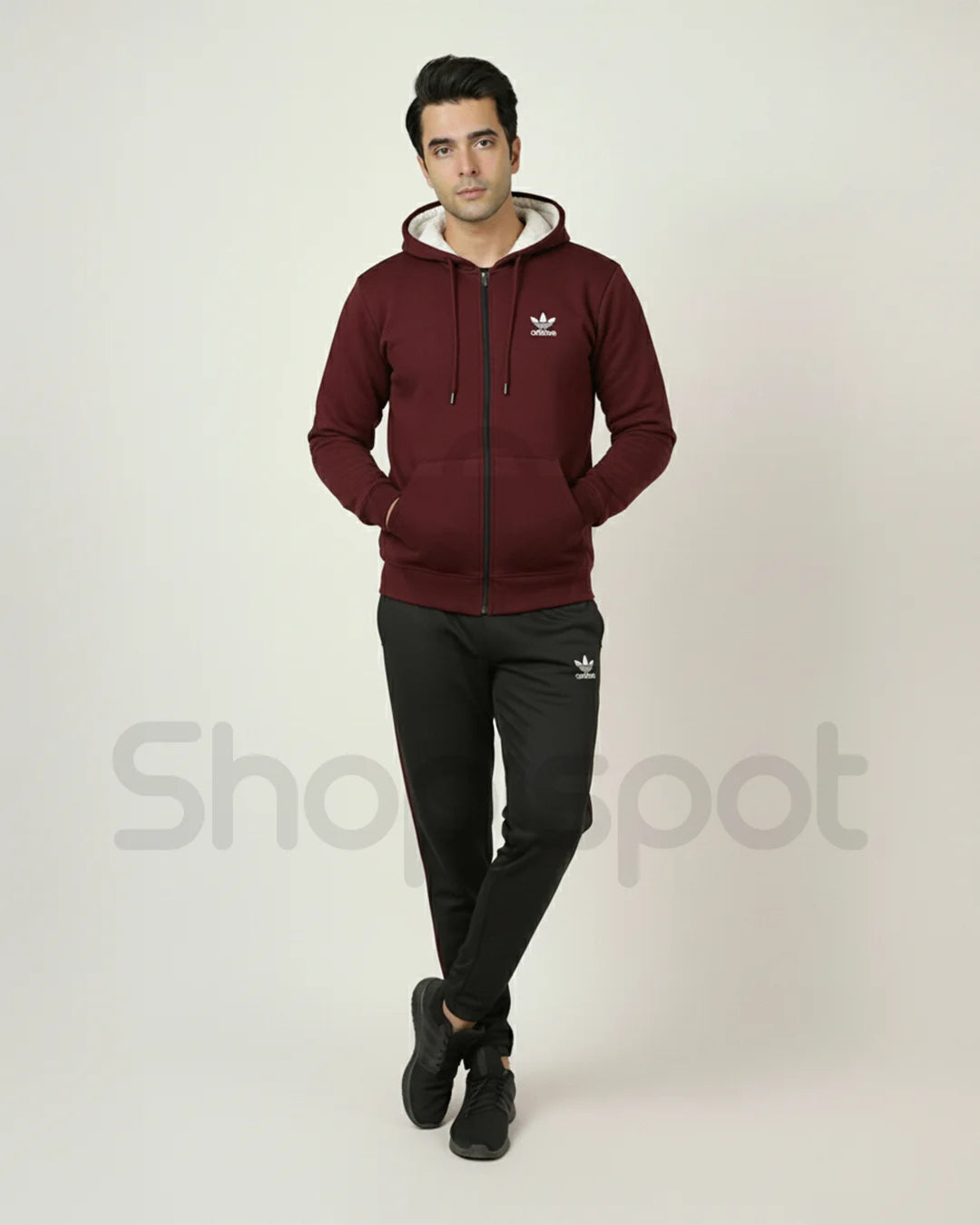 Maroon Premium Winter Fleece Tracksuit for Men