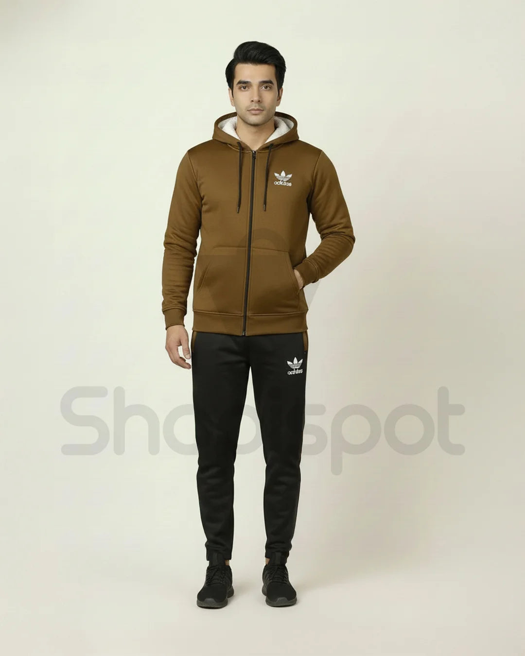 Brown Premium Winter Fleece Tracksuit for Men