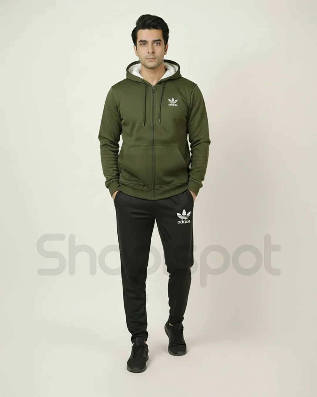 Green Premium Winter Fleece Tracksuit for Men