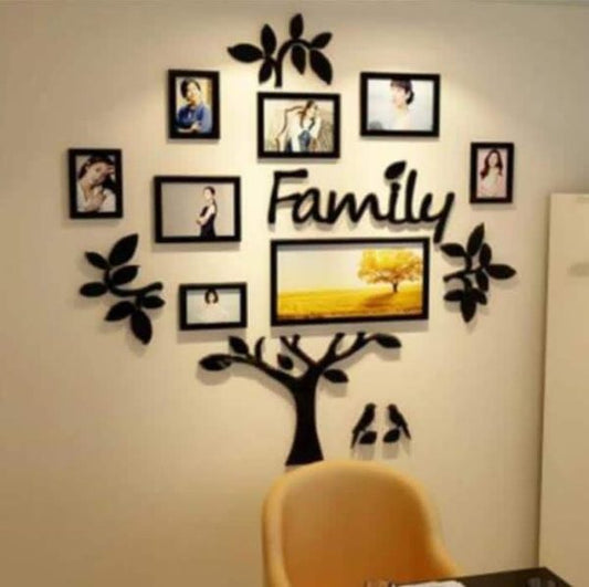 3D Wooden Family Tree Wall Art | Personalized Photo Wall Decoration