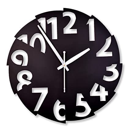 3D Woozy Work Bold Numerals Wooden Wall Clock - Perfect for Home Décor