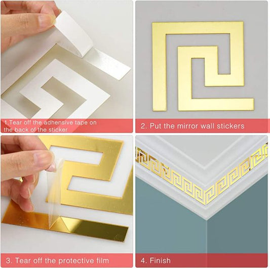 40 Pcs Versace Building Borders Acrylic Mirrors - High-Quality Product