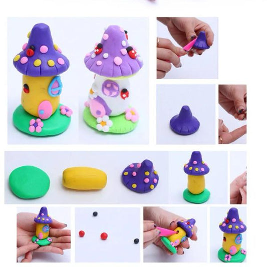 5D 12 Colors Dough Playdough | Super Light Polymer Clay DIY Toy