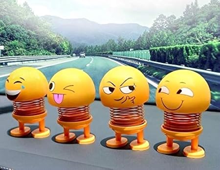 6-Piece Cute Emoji Bobblehead Dancing Dolls for Home & Car Decor