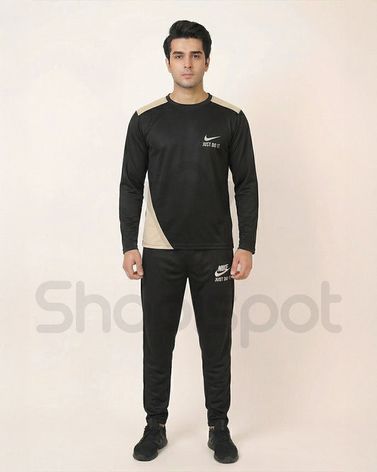 Black Nike tracksuit with white accents 1080