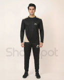 Black Nike tracksuit with white accents