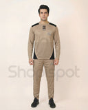 Beige Tracksuit with black Accents