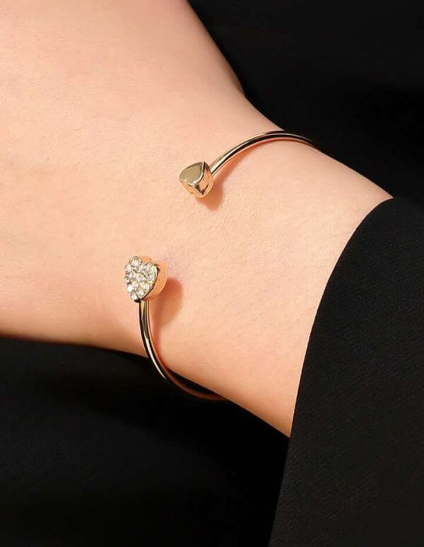 Double Hand Love Bracelet in Rose Gold Finish