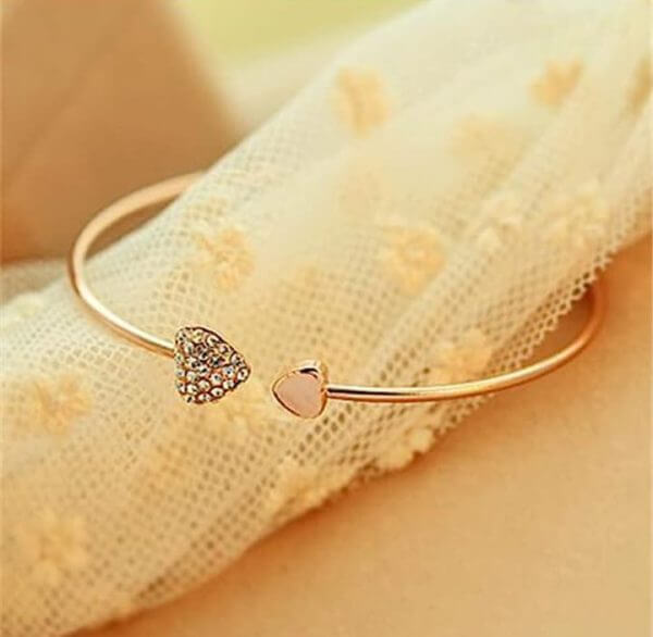 Double Hand Love Bracelet in Rose Gold Finish