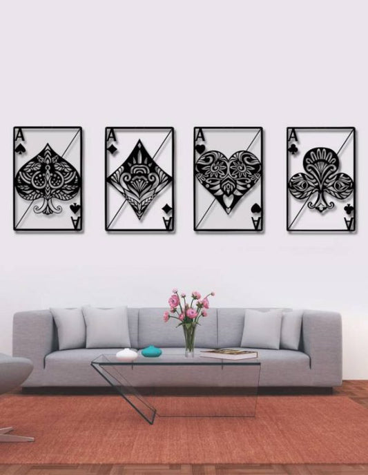 Card Game Wooden Wall Art: Unique Home Décor Piece