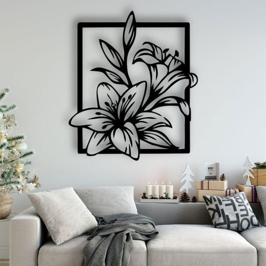 Flower Design Wooden Wall Art for Home Decoration – D15