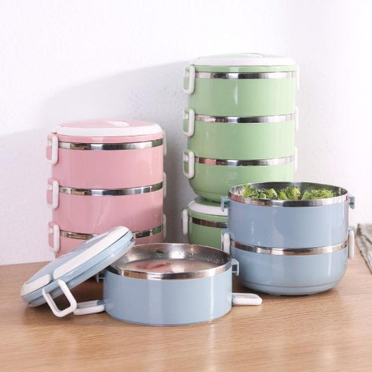 Stainless Steel Multi-Layer Lunch Box – Heat Preservation & Leakproof Food Container (Random Color)