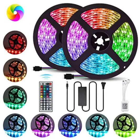 RGB LED Strip Light with Remote Control and 12V Power Supply (Multicolor)