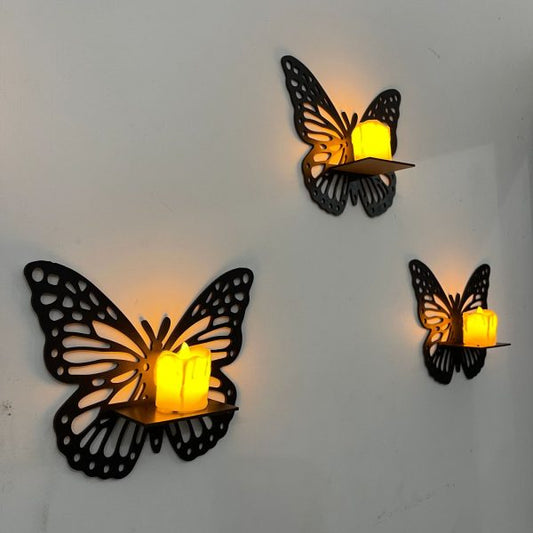 Set of 3 Butterfly Frame Wall Art – Home Decor Shelf Decoration