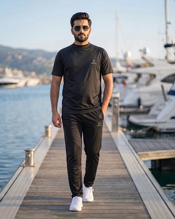 Men's Premium Black Sports Tracksuit - Image 2